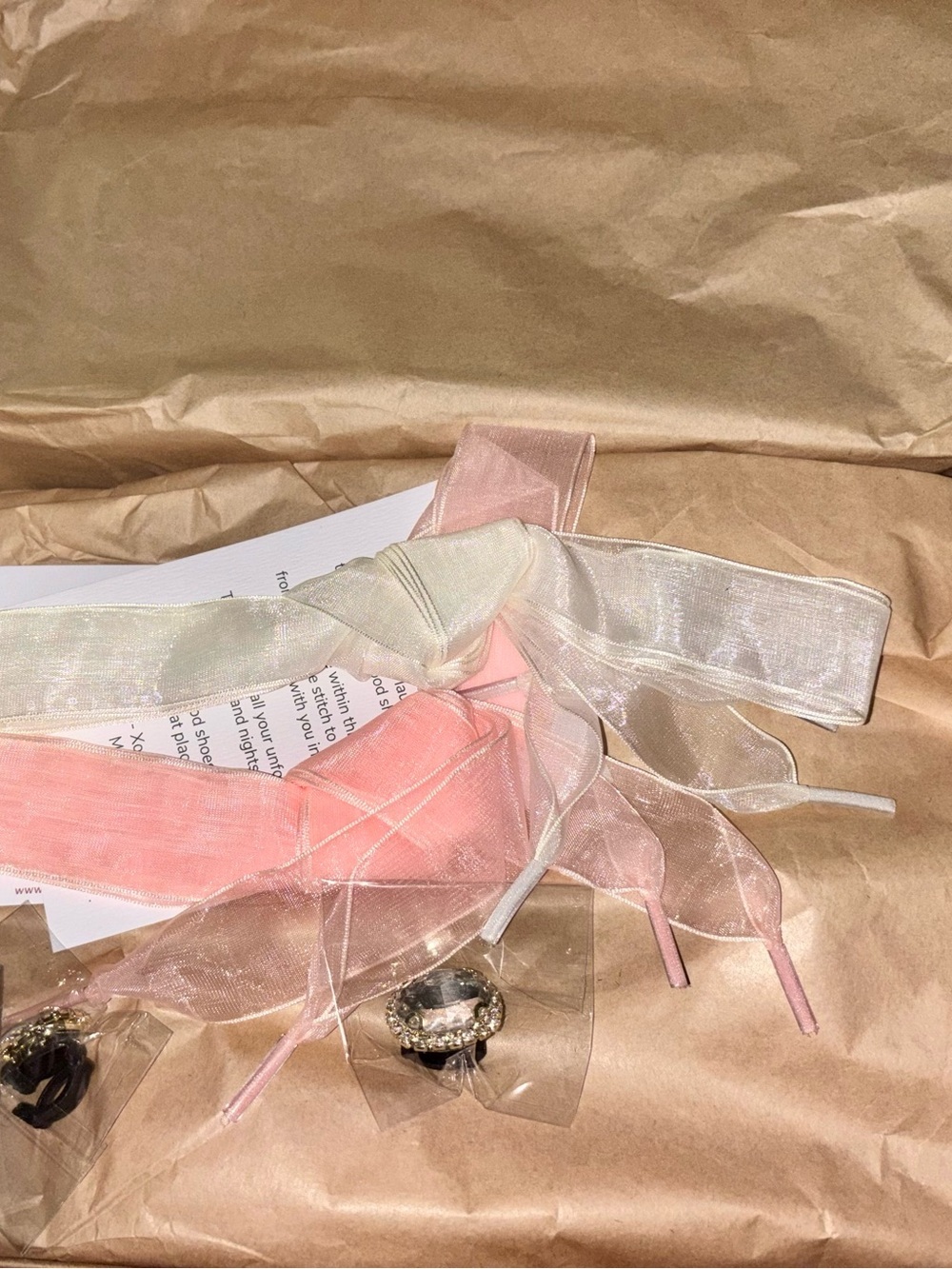 NWT Aesthetic Pink Star Lace Ribbon Sneakers In Original Box - Picture 7 of 15